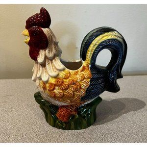 Vintage Jay Import Ceramic Rooster Planter 6" Tall Hen Chicken